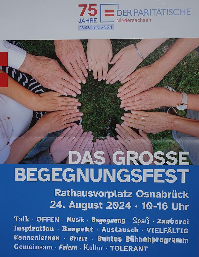 Plakat des Paritätischen für das Begegnungsfest.